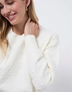 Pull épais uni ECRU Femme