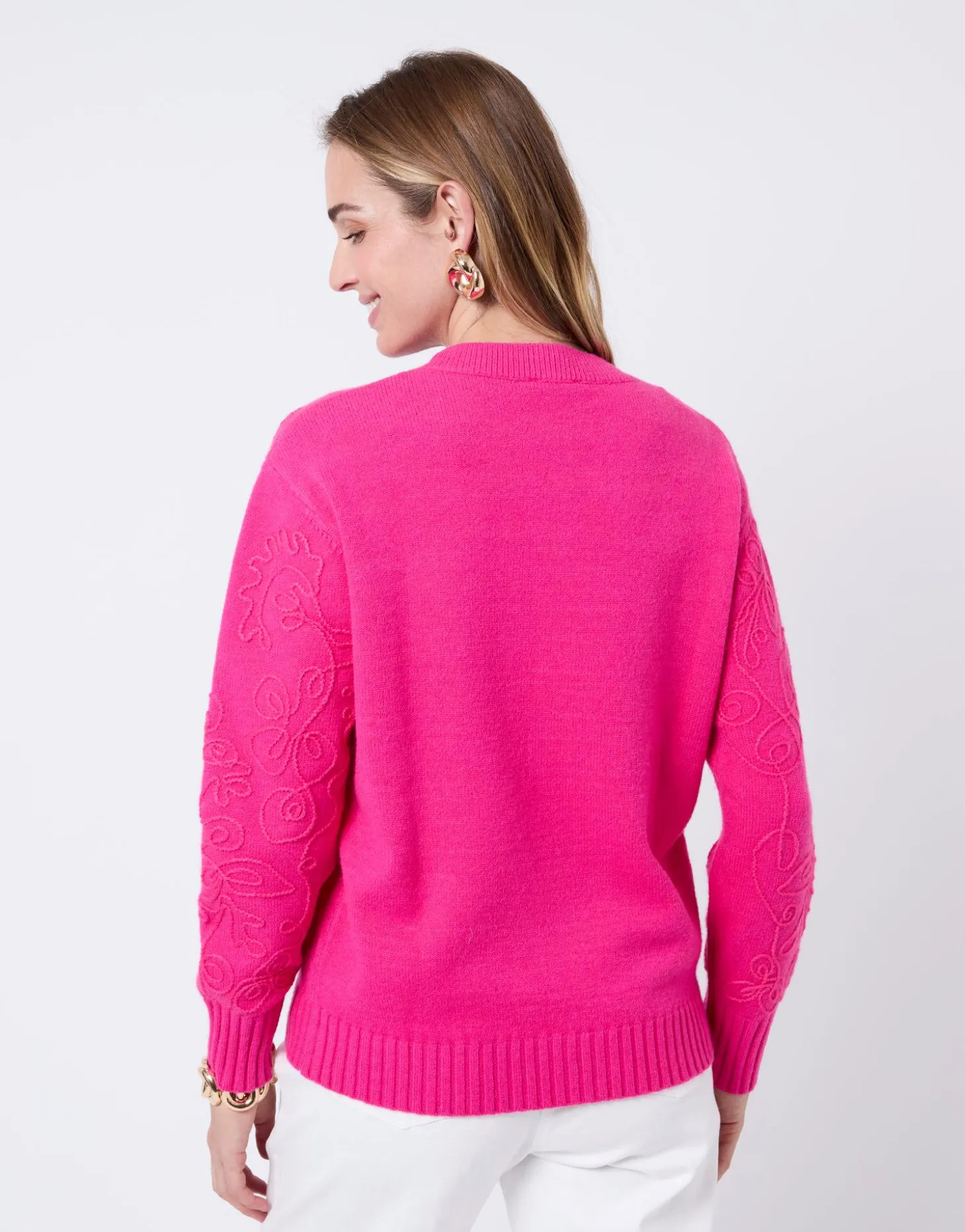 Pull épais uni FUCHSIA Femme