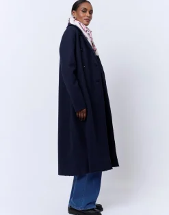 Redingote longue unie MARINE Femme