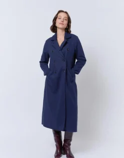 Redingote longue unie MARINE Femme