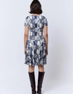 Robe courte imprimée BLEU