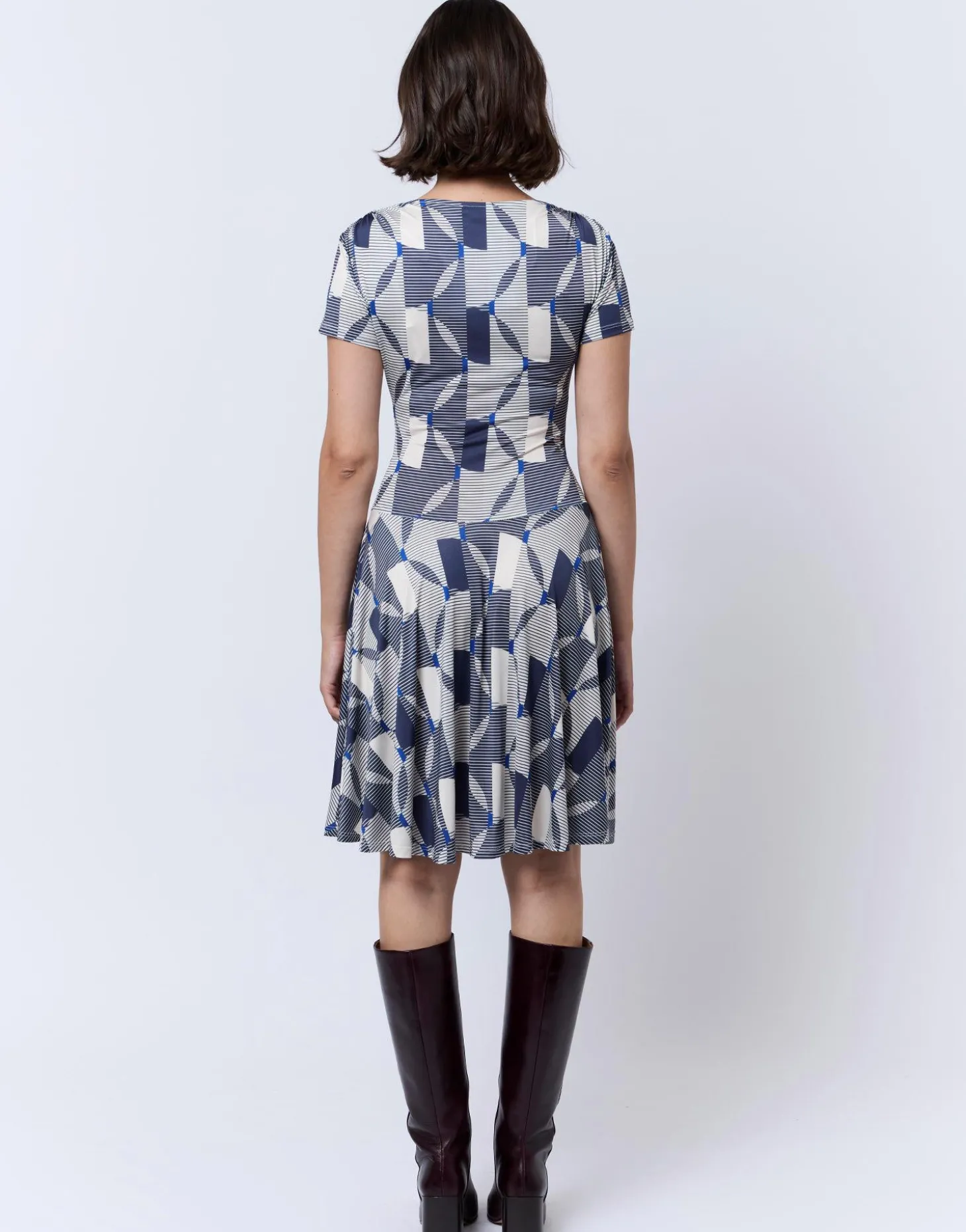 Robe courte imprimée BLEU