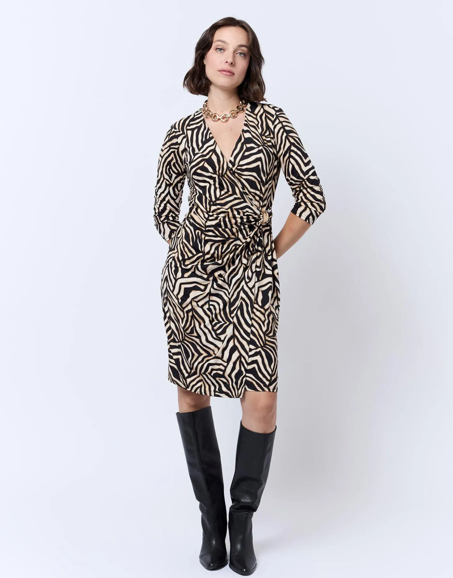Robe courte imprimée NOIR