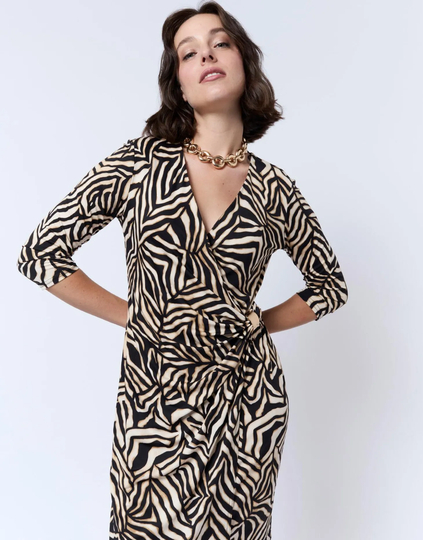 Robe courte imprimée NOIR