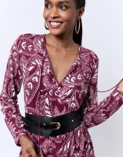 Robe courte imprimée ROUGE