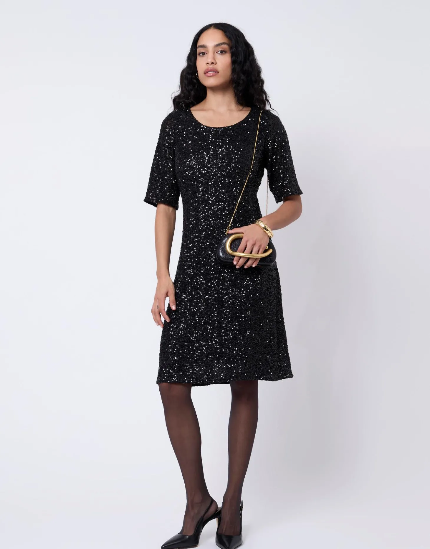 Robe courte unie NOIR
