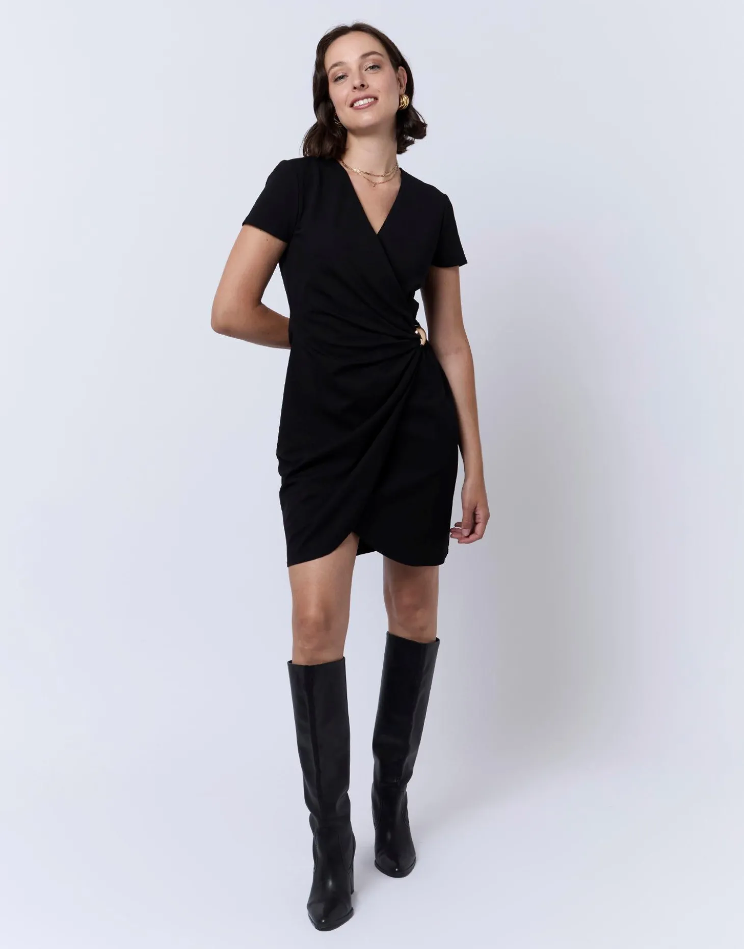 Robe courte unie NOIR