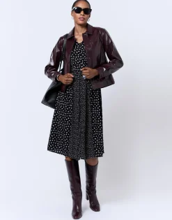 Robe midi imprimée NOIR