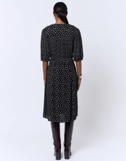 Robe midi imprimée NOIR