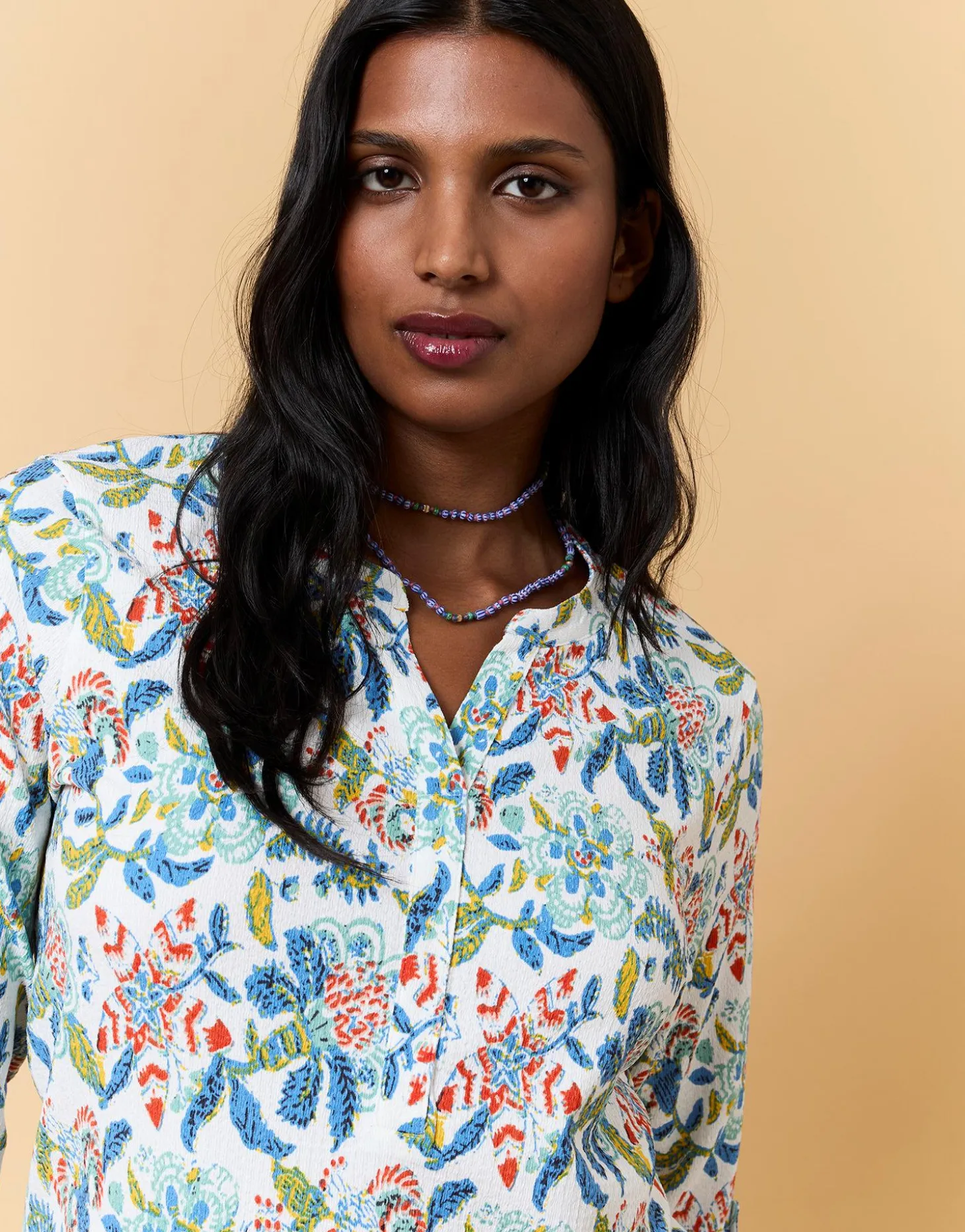Top manches 3/4 imprimé à fleurs MULTICOLORE Femme