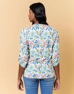 Top manches 3/4 imprimé à fleurs MULTICOLORE Femme