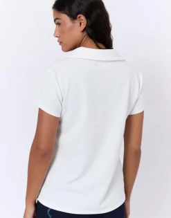 Top manches courtes uni BLANC Femme
