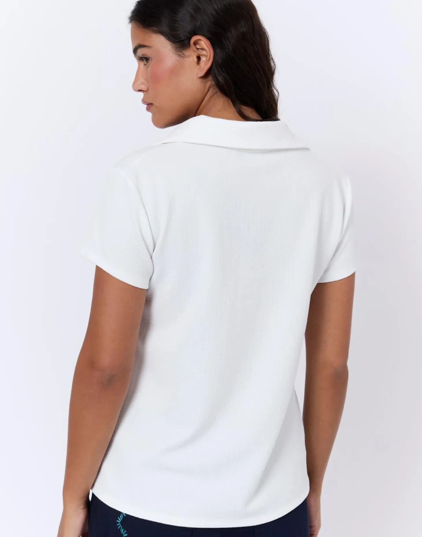 Top manches courtes uni BLANC Femme