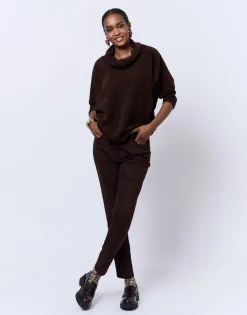T-Shirt manches 3/4 uni MARRON Femme