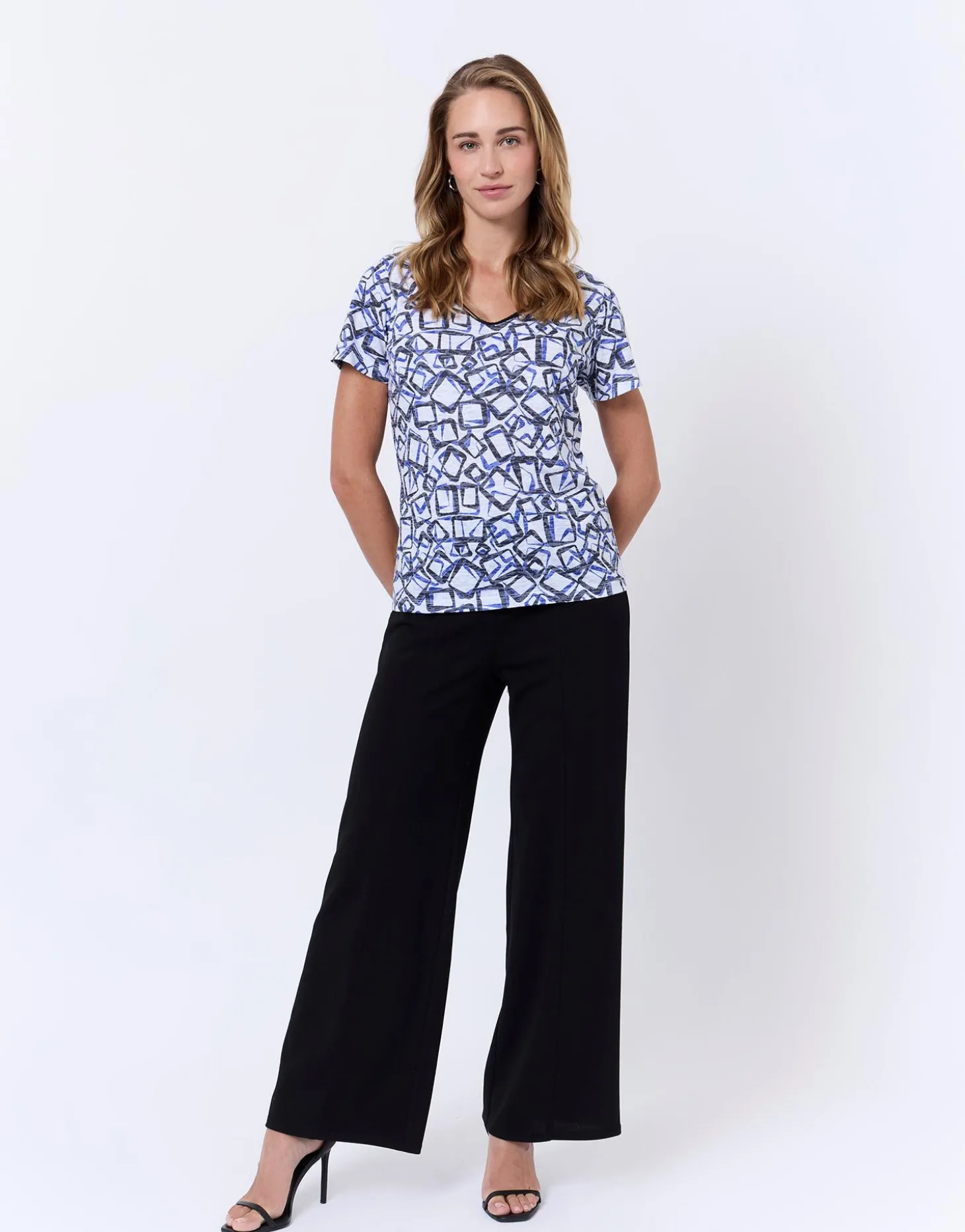 T-Shirt manches courtes imprimé graphique BLANC Femme