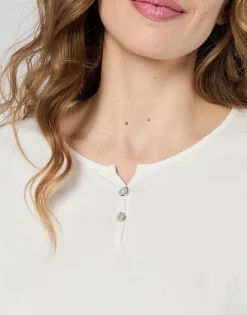 T-Shirt manches courtes uni BLANC Femme