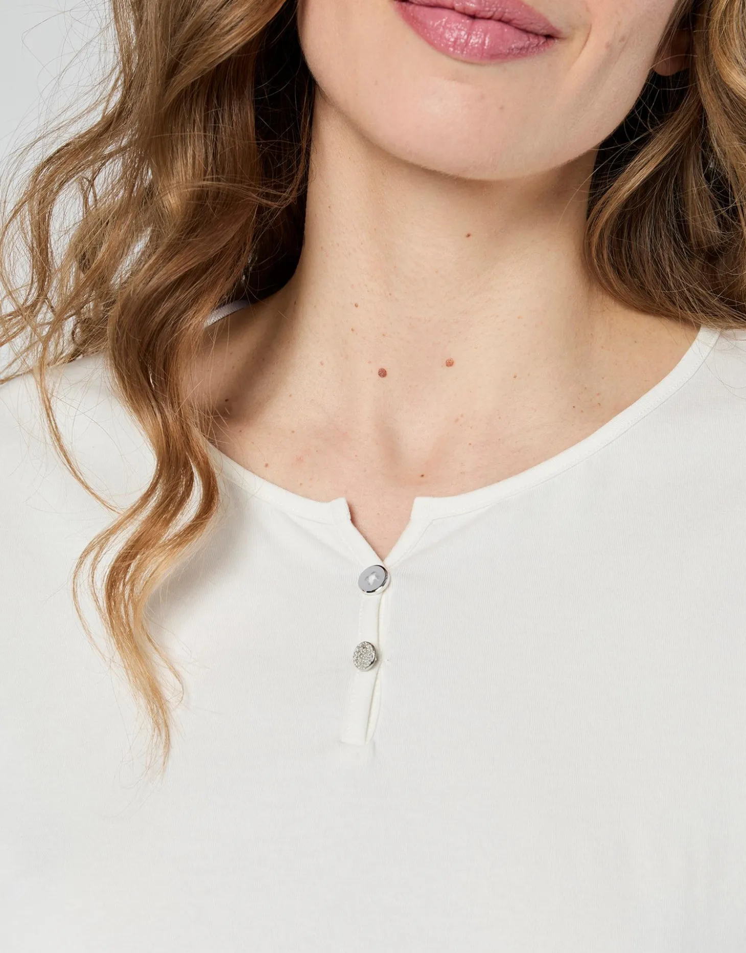 T-Shirt manches courtes uni BLANC Femme