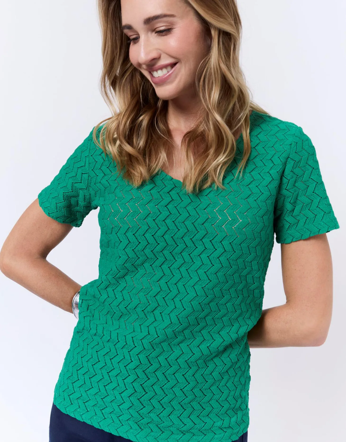 T-Shirt manches courtes uni VERT Femme