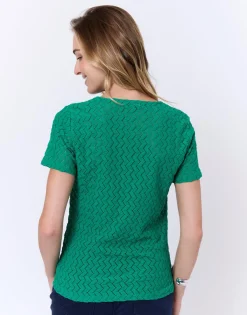 T-Shirt manches courtes uni VERT Femme