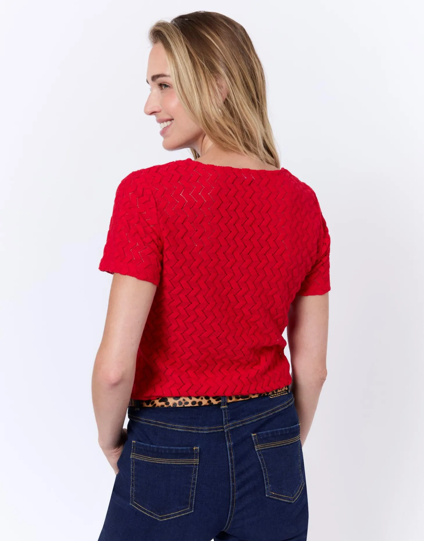 T-Shirt manches courtes uni ROUGE Femme