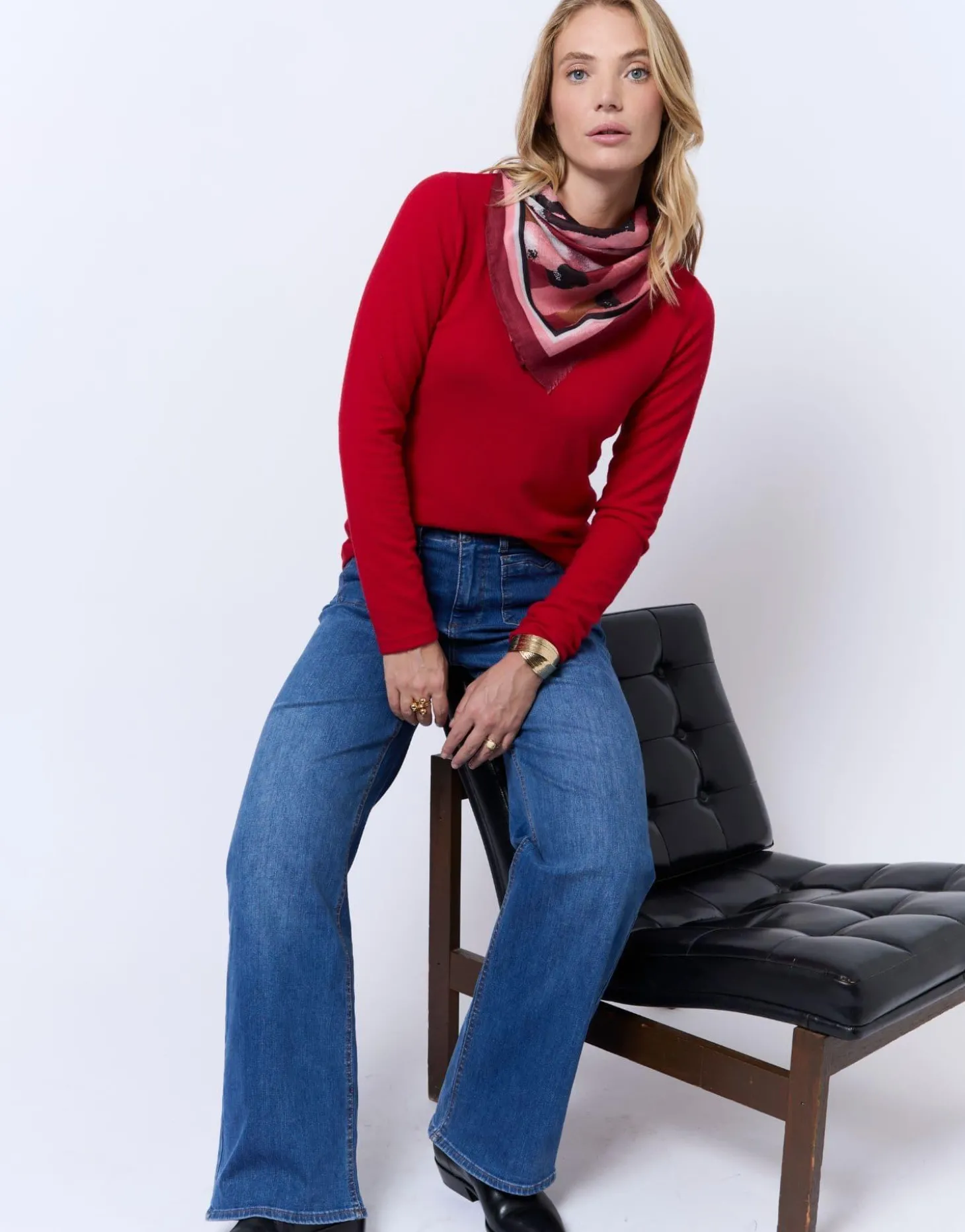 T-Shirt manches longues imprimé ROUGE Femme