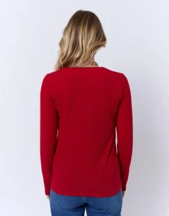 T-Shirt manches longues imprimé ROUGE Femme