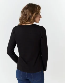 T-Shirt manches longues uni NOIR Femme