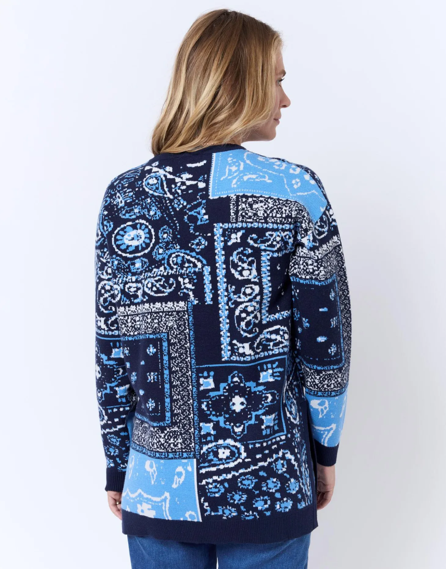 Tunique mi-long à motifs BLEU Femme