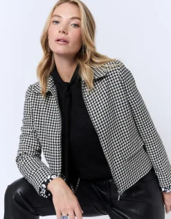 Veste courte jacquard NOIR Femme