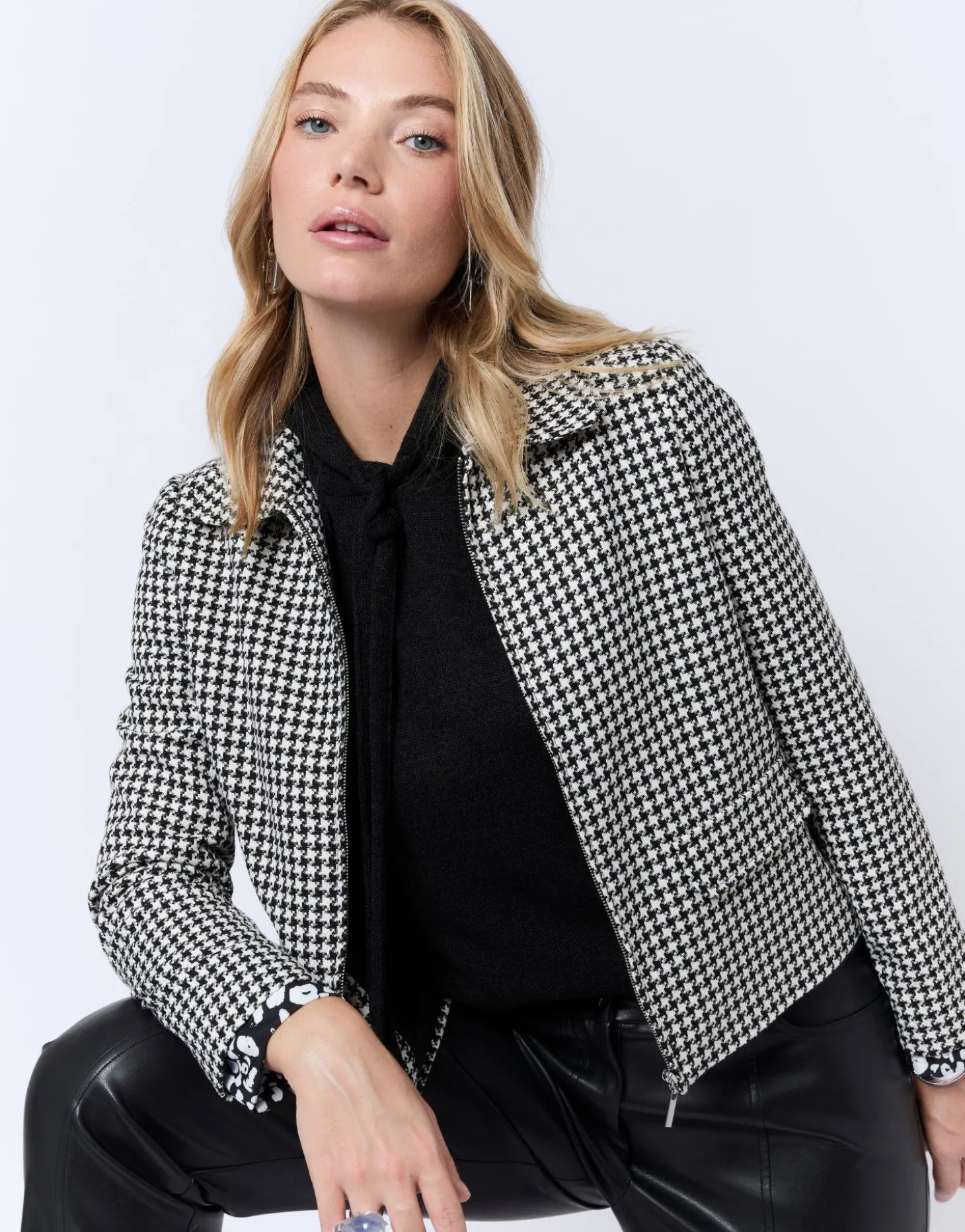 Veste courte jacquard NOIR Femme