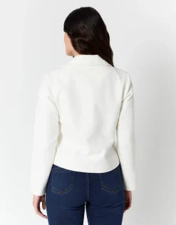Veste courte unie BLANC Femme