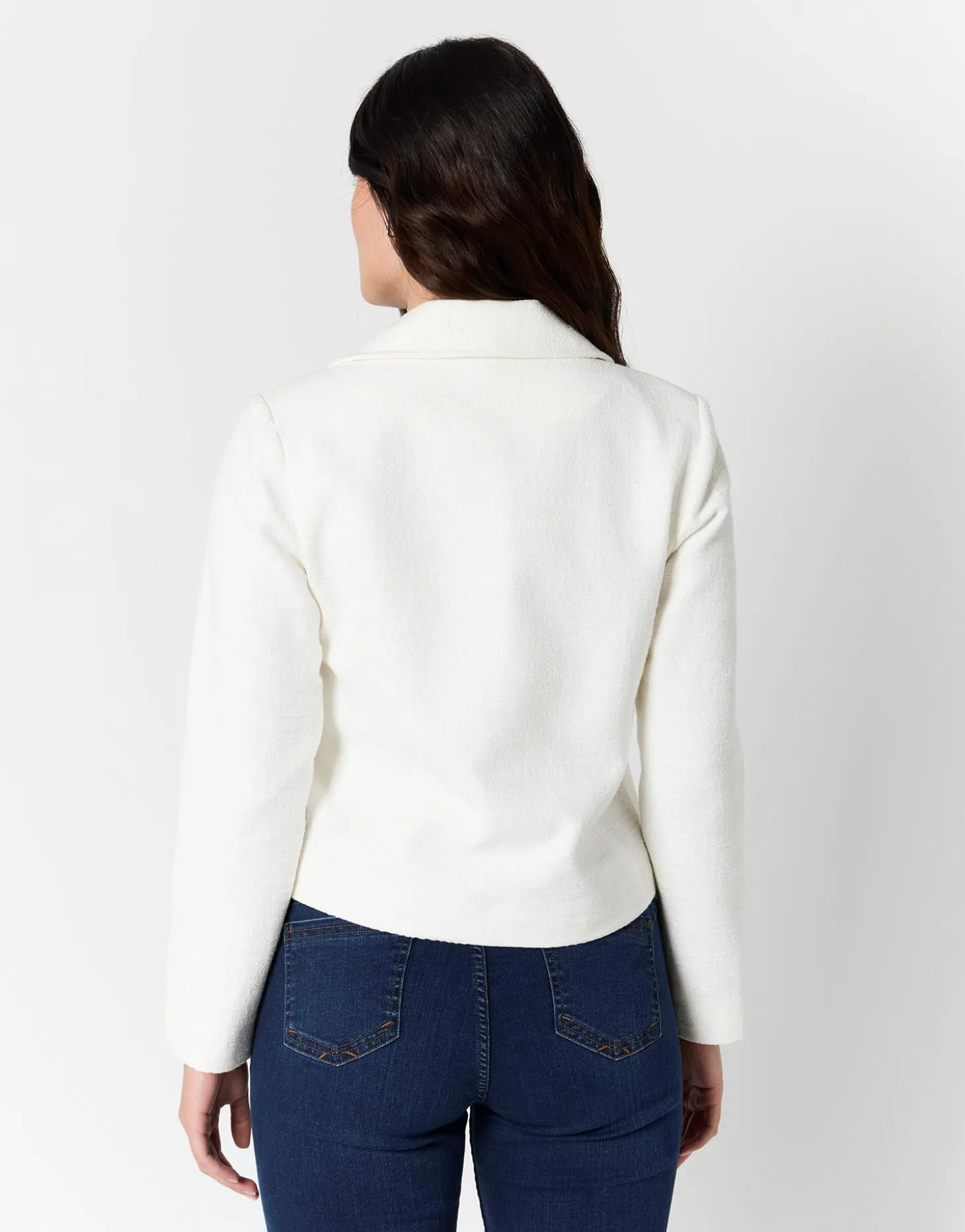 Veste courte unie BLANC Femme