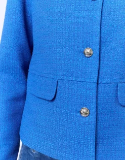 Veste courte unie BLEU Femme