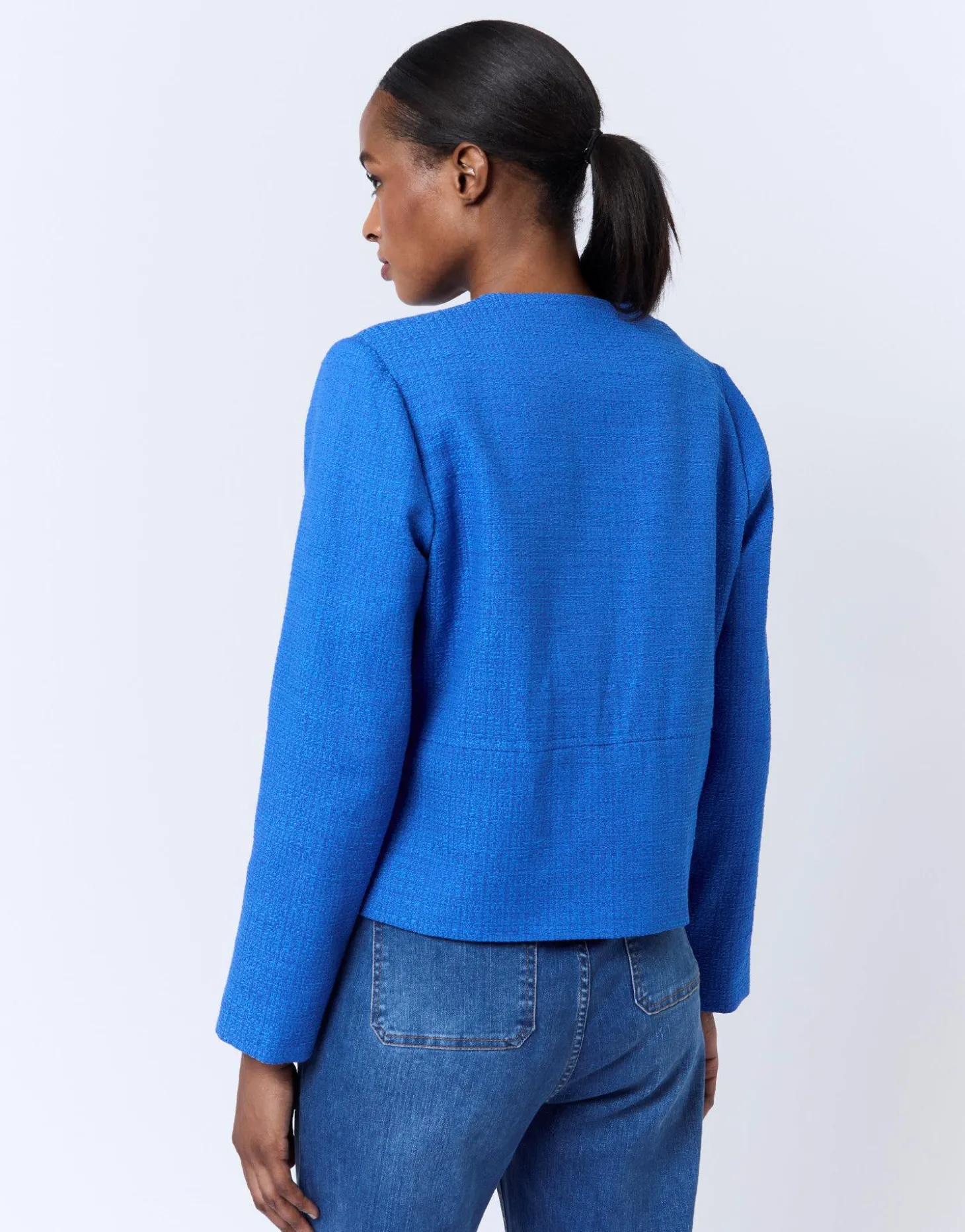 Veste courte unie BLEU Femme