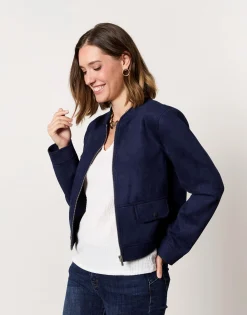 Veste courte unie MARINE Femme