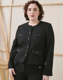 Veste courte unie NOIR Femme