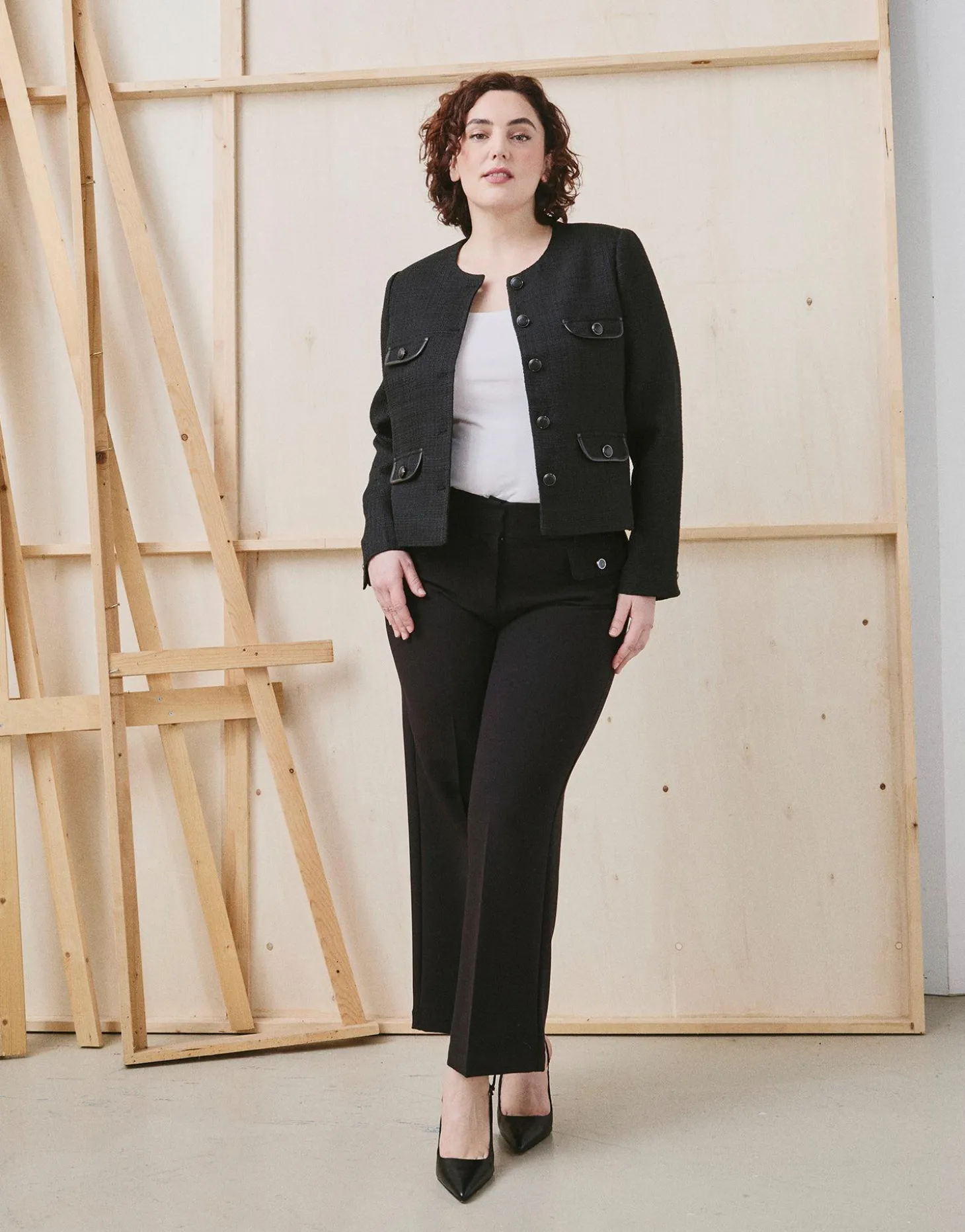 Veste courte unie NOIR Femme