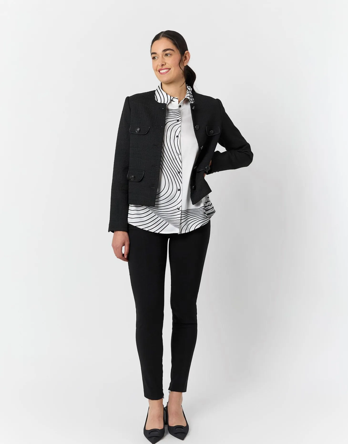 Veste courte unie NOIR Femme