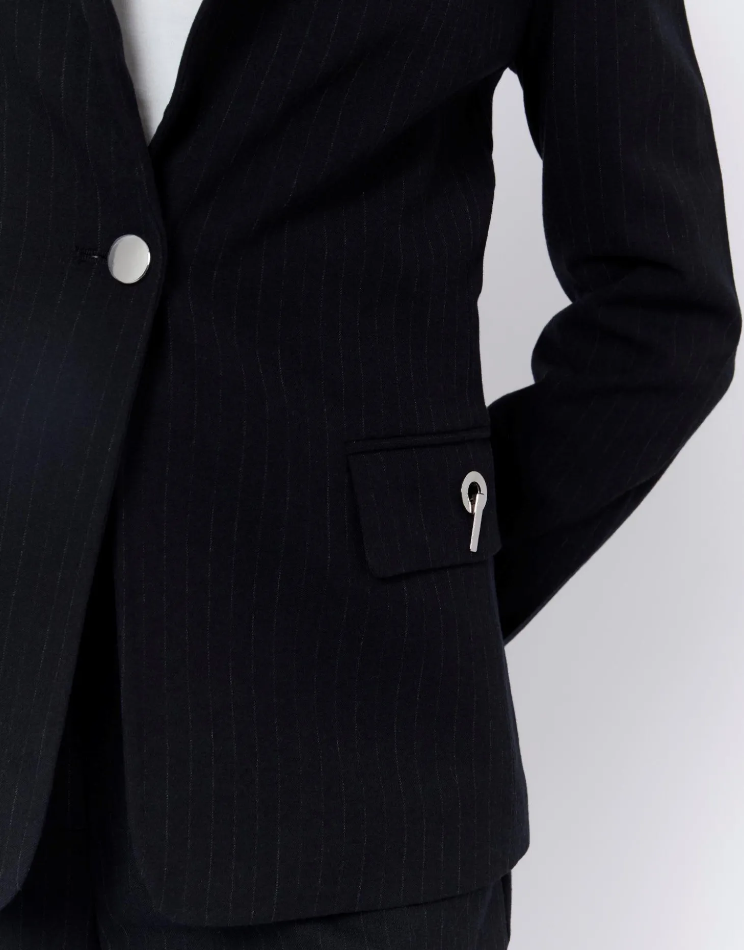 Veste longue rayée NOIR Femme