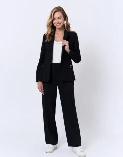 Veste longue rayée NOIR Femme