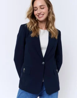 Veste longue unie MARINE Femme