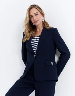 Veste longue unie MARINE Femme