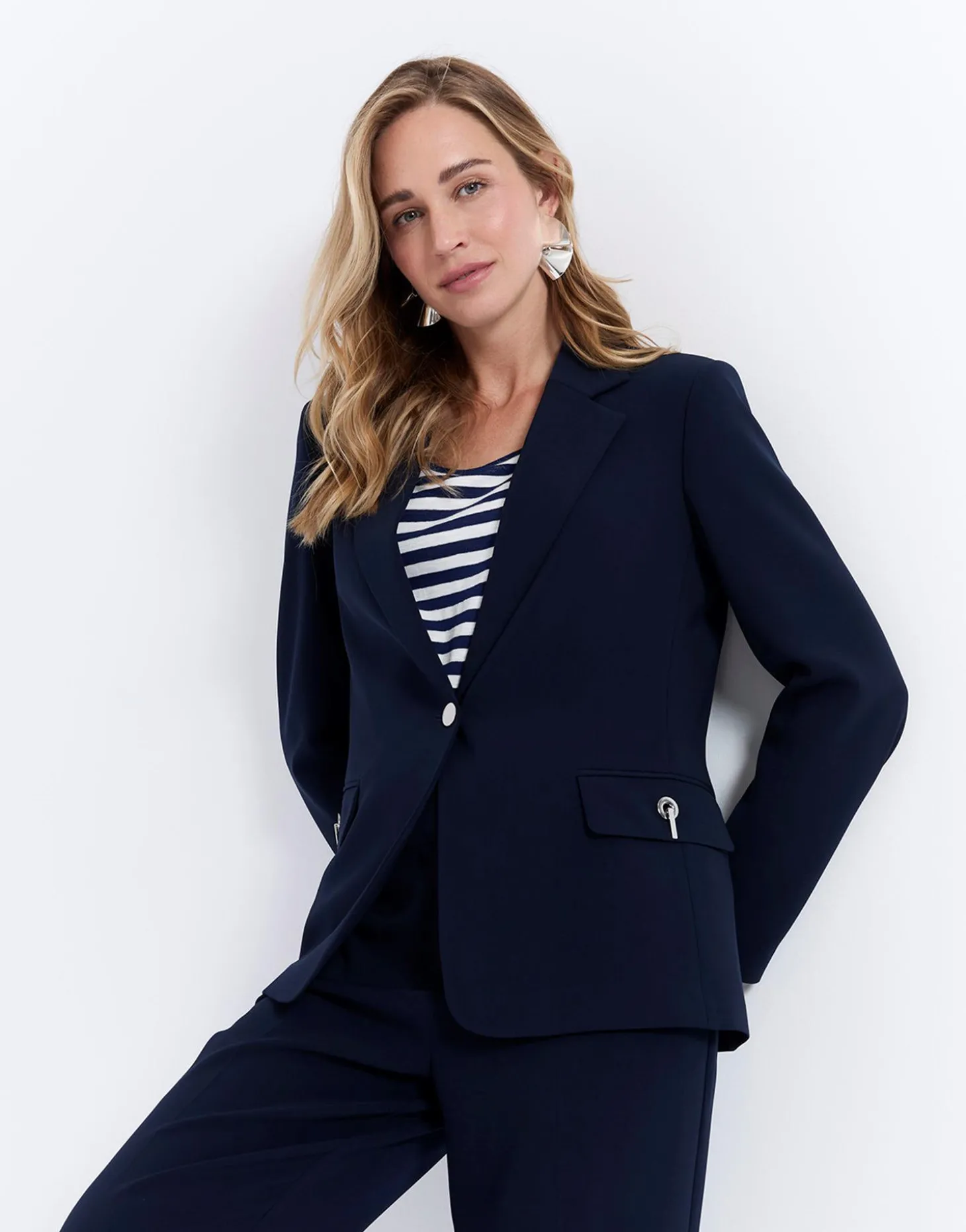 Veste longue unie MARINE Femme