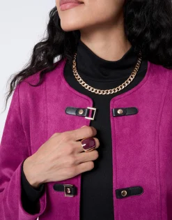 Veste unie AUBERGINE Femme
