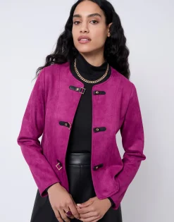 Veste unie AUBERGINE Femme