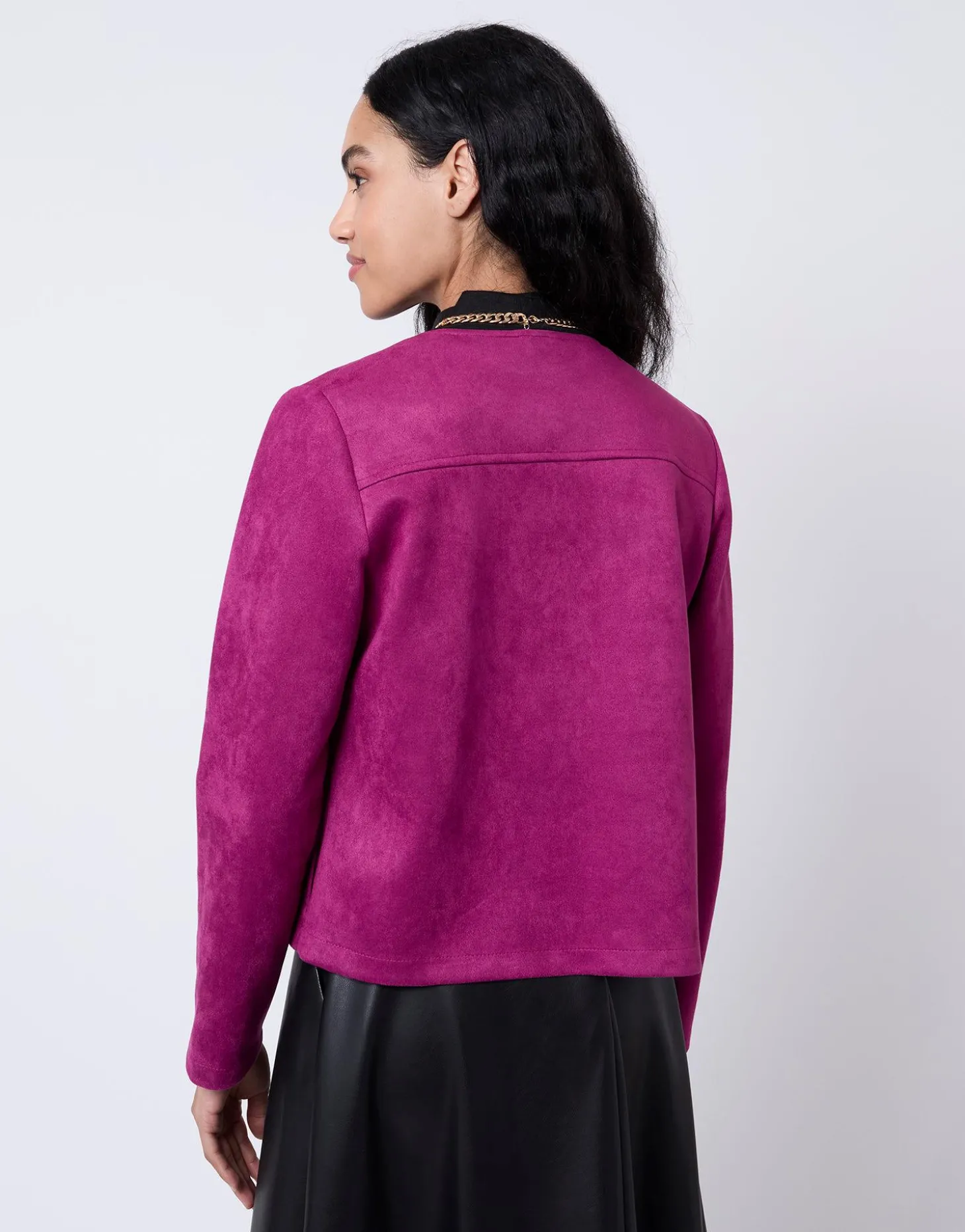 Veste unie AUBERGINE Femme